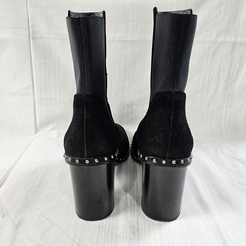 Rag & Bone Black Suede Studded Chelsea Booties Size 39 - Picture 4 of 16